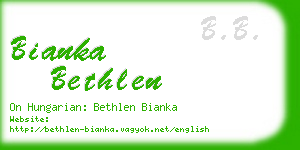 bianka bethlen business card